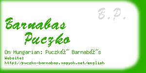 barnabas puczko business card